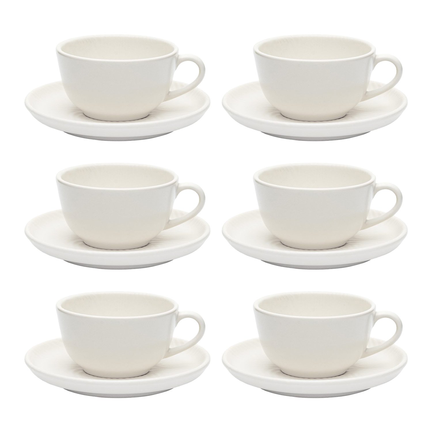 ちゃちセット Conjunto Xícaras de Chá 200ml e Pires 06 Peças Flat Zen Oxford